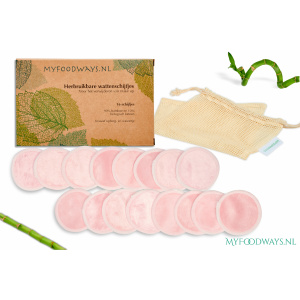 MyFoodways Herbruikbare Wattenschijfjes Bamboe “Roze”