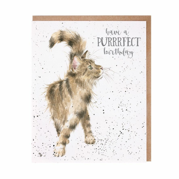 Wrendale Wenskaart Verjaardag "Just Purrfect"