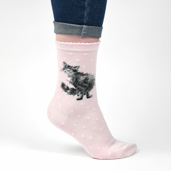 Wrendale Bamboe Sokken "Glamour Puss"