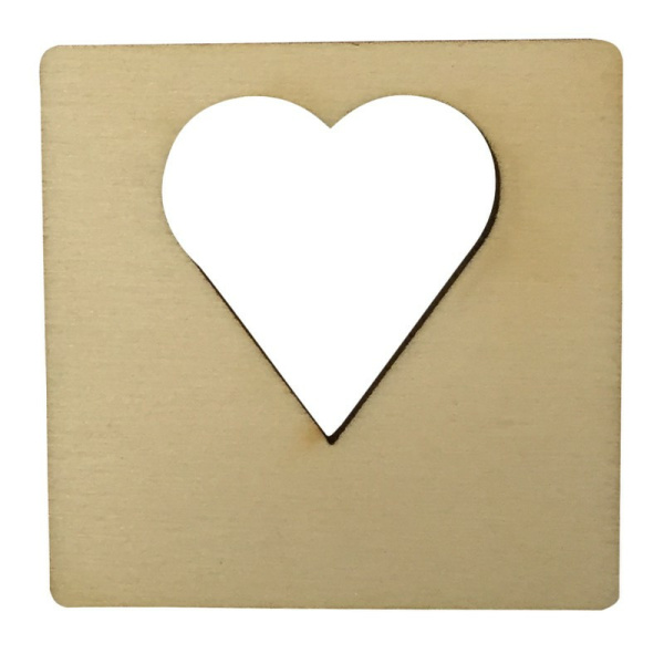 Houten Latletter symbool "Hart"