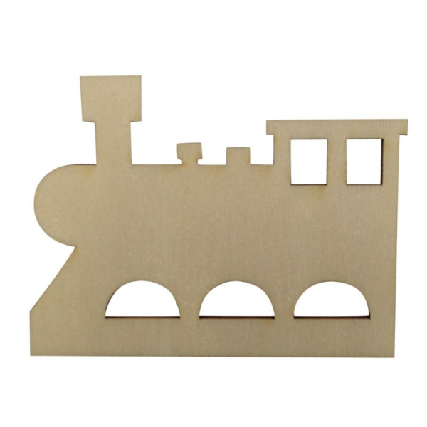 Houten Latletter Afbeelding "Locomotief"