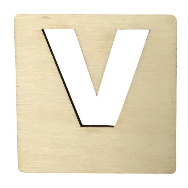 Houten Latletter "V"