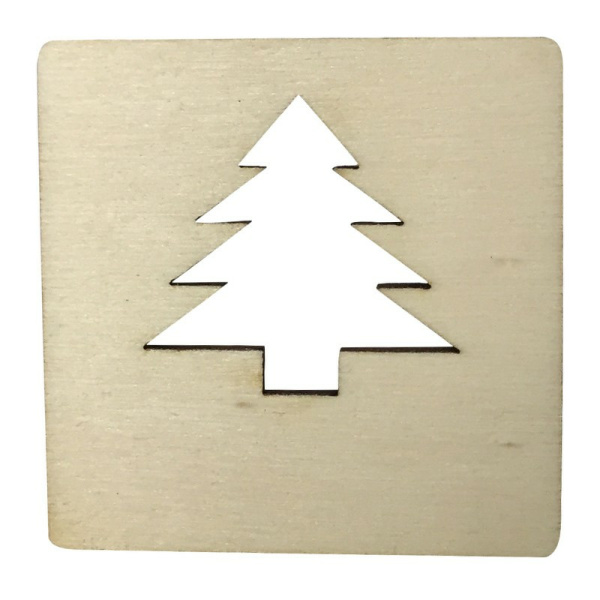 Houten Latletter Symbool "Kerstboom"