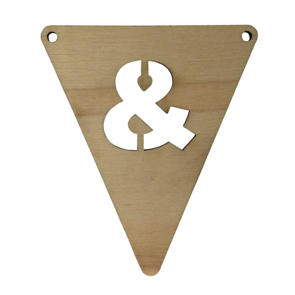 Houten Vlagletter Symbool "&"