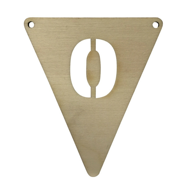Houten Vlagletter Cijfer "0"