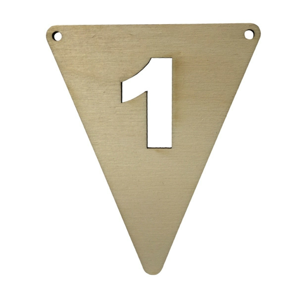 Houten Vlagletter Cijfer "1"