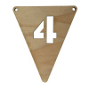 Houten Vlagletter Cijfer "4"