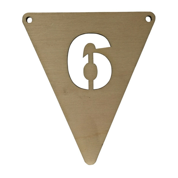 Houten Vlagletter Cijfer "6"