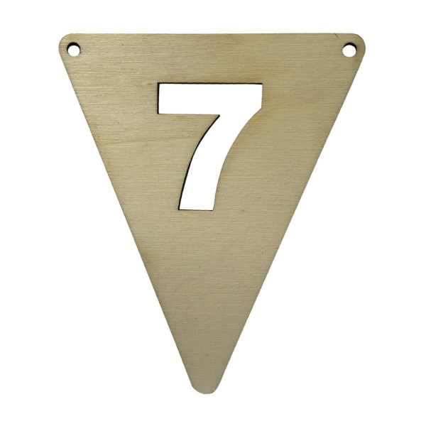 Houten Vlagletter Cijfer "7"
