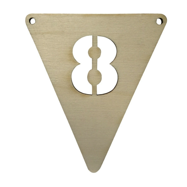 Houten Vlagletter Cijfer "8"