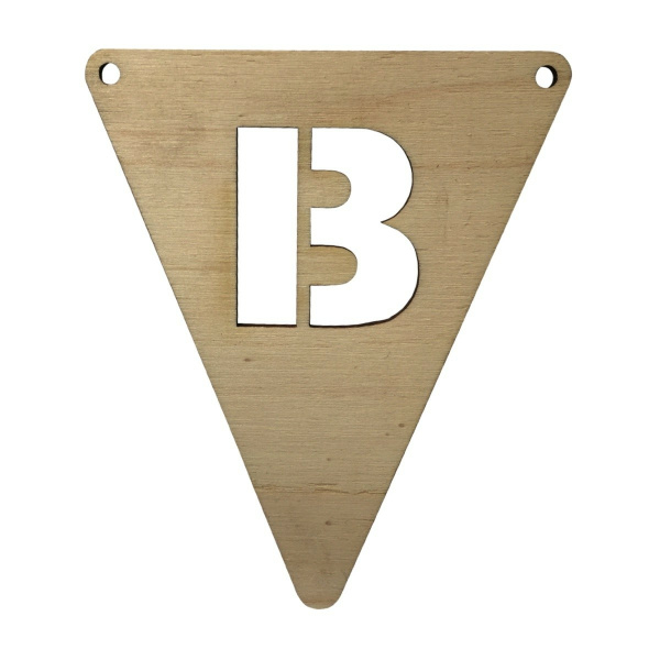 Houten Vlagletter "B"