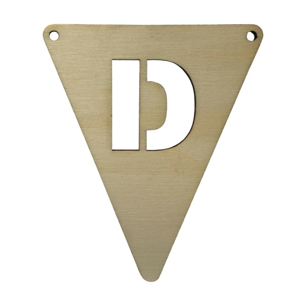 Houten Vlagletter "D"