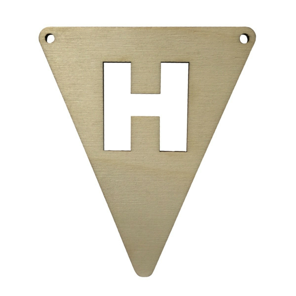 Houten Vlagletter "H"