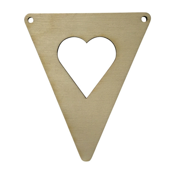 Houten Vlagletter Symbool "Hart"