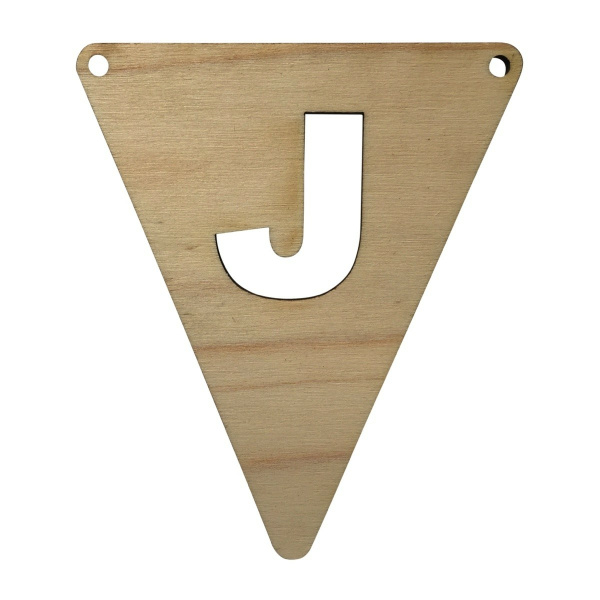 Houten Vlagletter "J"