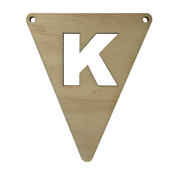 Houten Vlagletter "K"