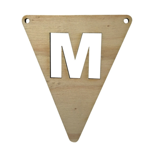 Houten Vlagletter "M"