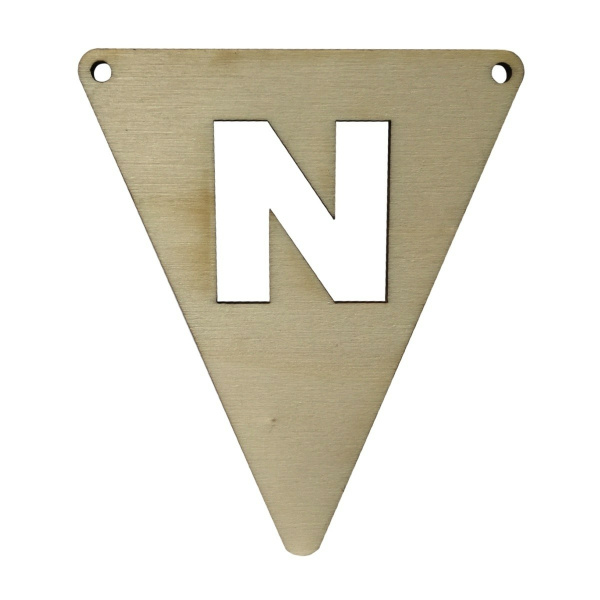 Houten Vlagletter "N"
