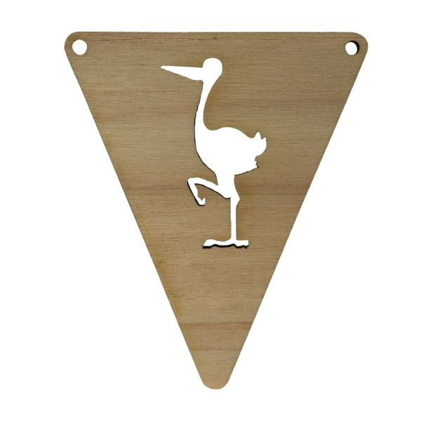 Houten Vlagletter Symbool "Ooievaar"
