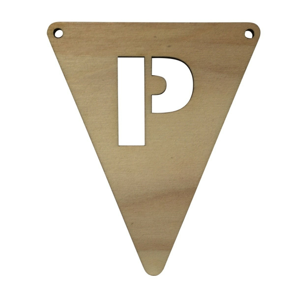 Houten Vlagletter "P"