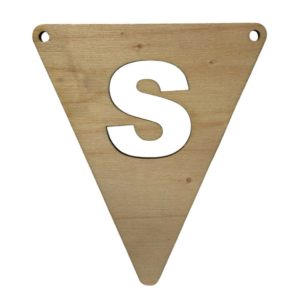 Houten Vlagletter "S"