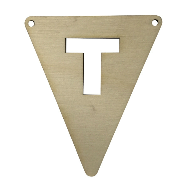 Houten Vlagletter "T"