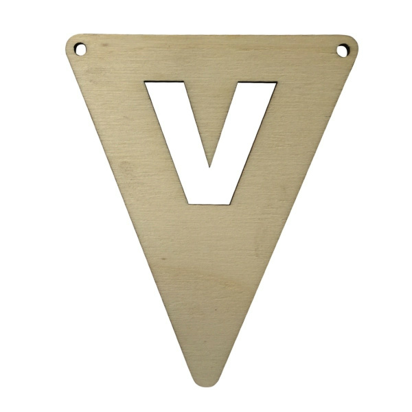 Houten Vlagletter "V"