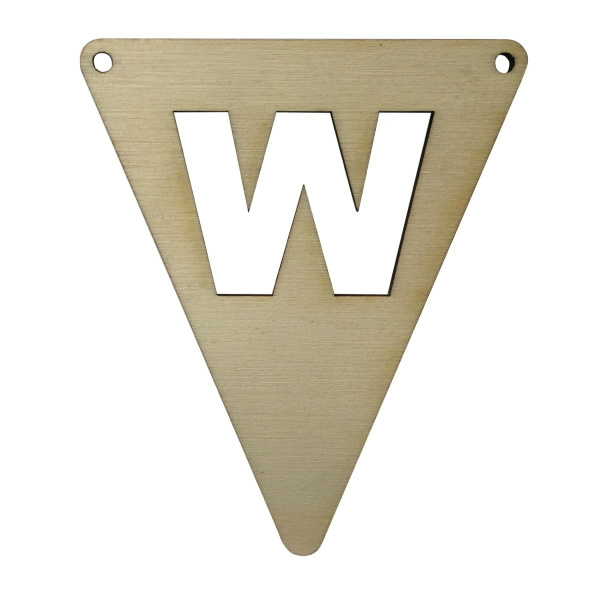 Houten Vlagletter "W"