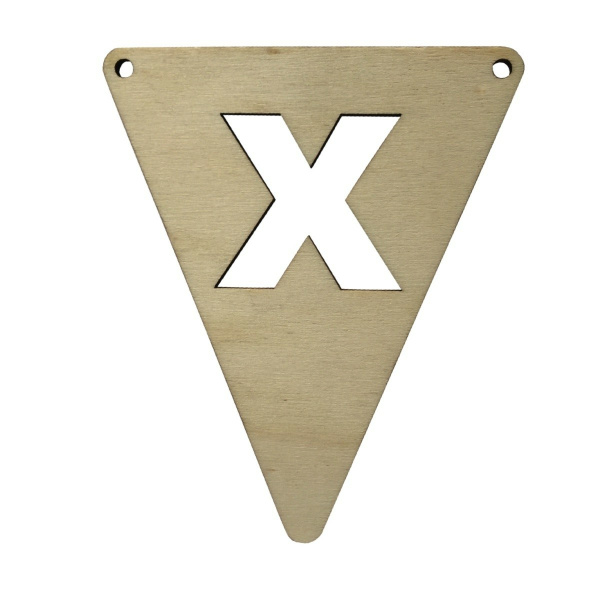 Houten Vlagletter "X"