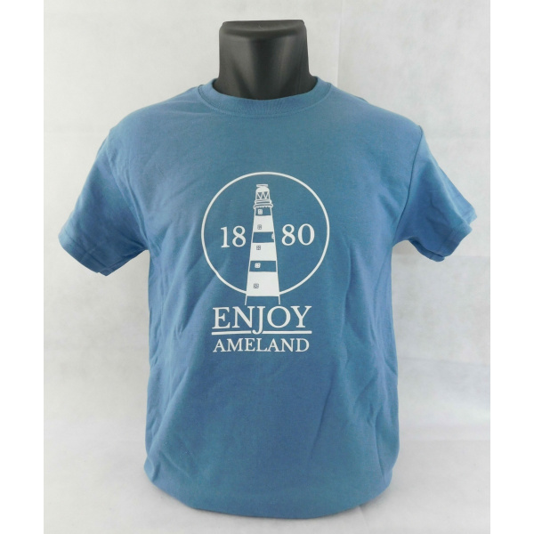 Heren T-shirt Enjoy Ameland "Indigo Blue"