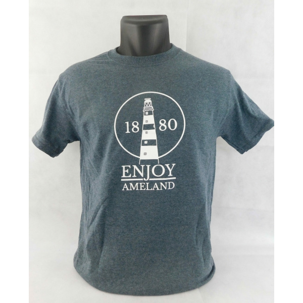 Heren T-shirt Enjoy Ameland "Dark Heather"