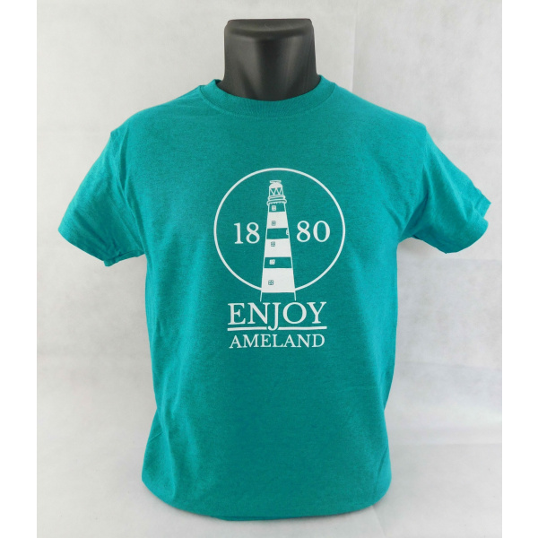 Heren T-shirt Enjoy Ameland "Antique Jade Dome"