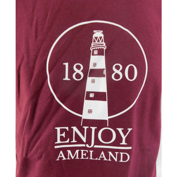 Heren T-shirt Enjoy Ameland "Maroon" - Afbeelding 2