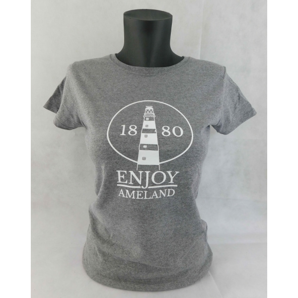 Dames T-shirt Enjoy Ameland "Graphite Heather"