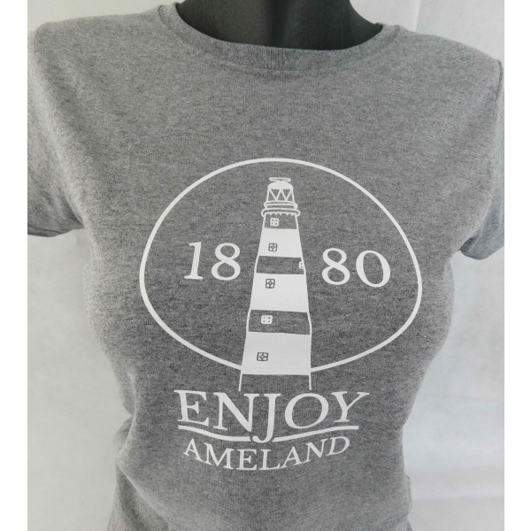 Dames T-shirt Enjoy Ameland "Graphite Heather" - Afbeelding 2