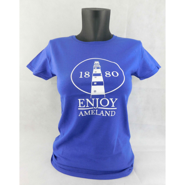 Dames T-shirt Enjoy Ameland "Cobalt"