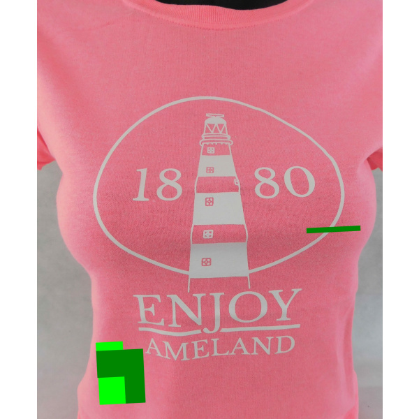 Dames T-shirt Enjoy Ameland "Safety Pink" - Afbeelding 2