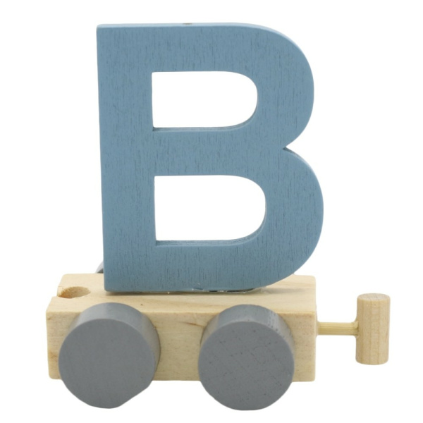 Houten Treinletter Pastel "B" Blauw