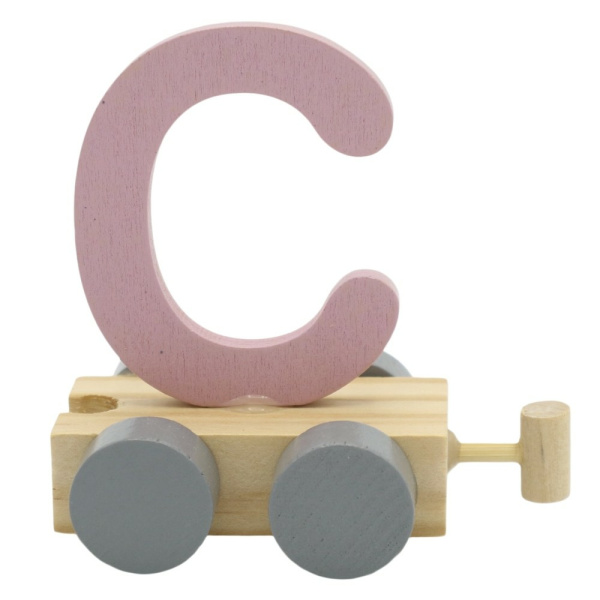 Houten Treinletter Pastel "C" Roze