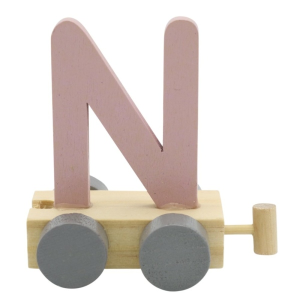 Houten Treinletter Pastel "N" Roze