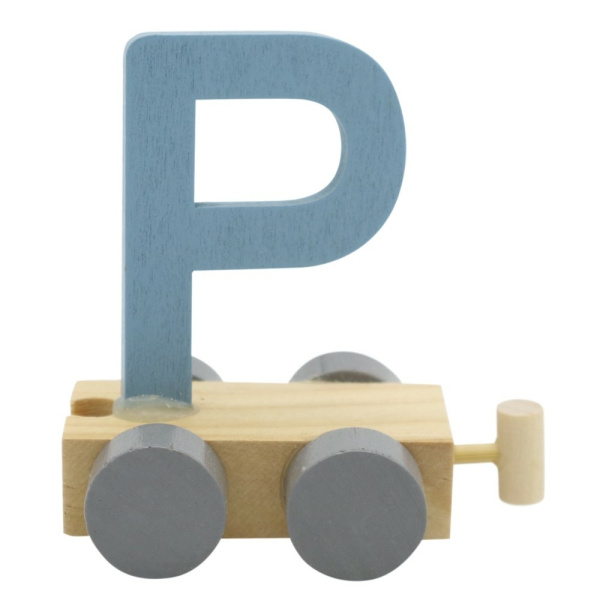 Houten Treinletter Pastel "P" Blauw