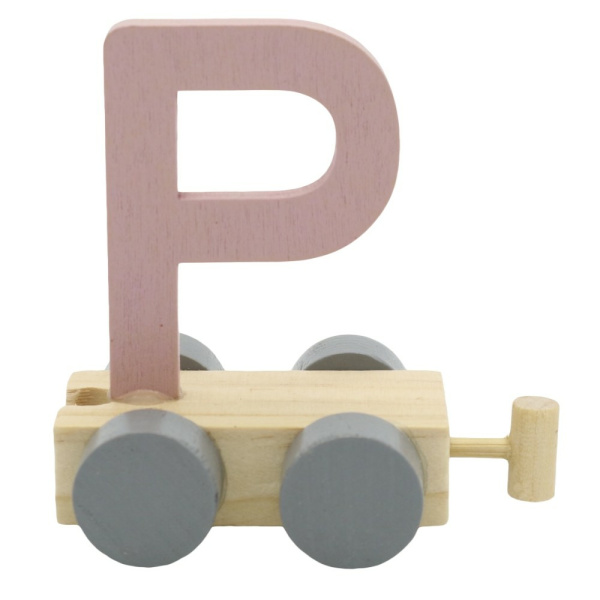 Houten Treinletter Pastel "P" Roze
