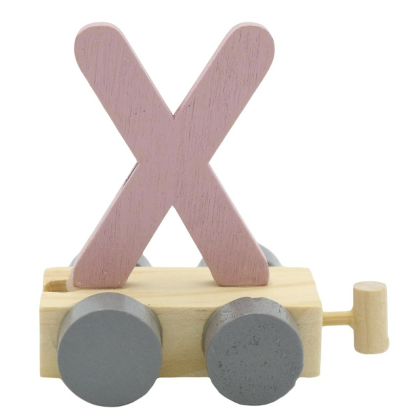 Houten Treinletter Pastel "X" Roze