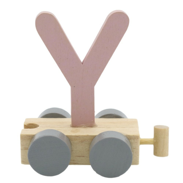 Houten Treinletter Pastel "Y" Roze