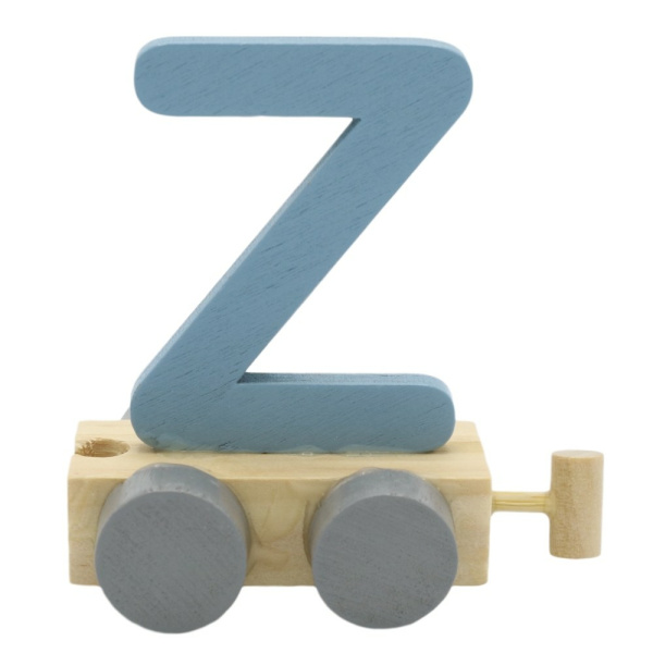 Houten Treinletter Pastel "Z" Blauw