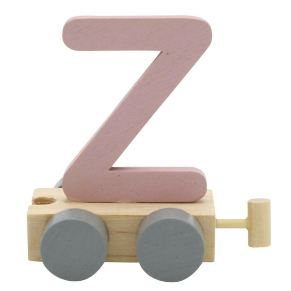 Houten Treinletter Pastel "Z" Roze