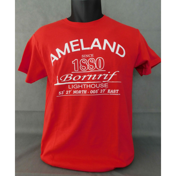 Heren T-shirt Waddenwear "Red"