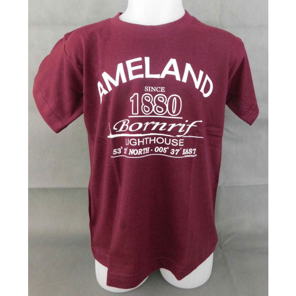 Kinder T-shirt Waddenwear "Burgundy"
