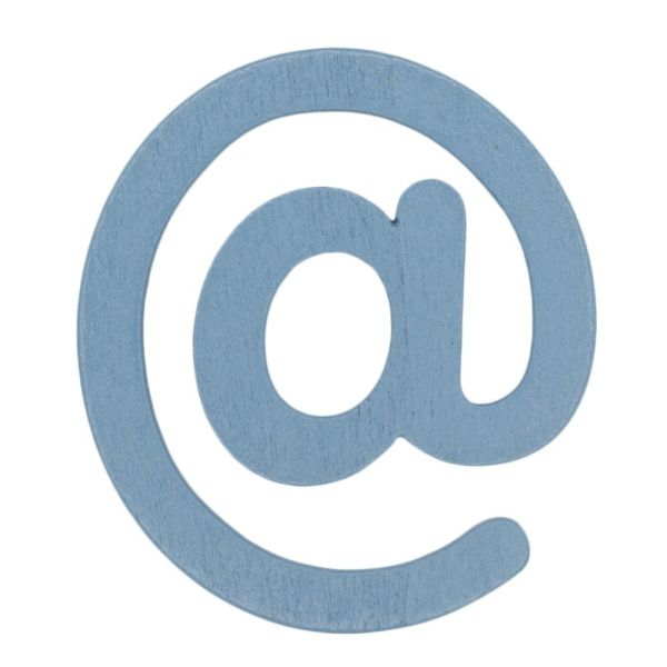 Houten Kattenletter "@" Blauw