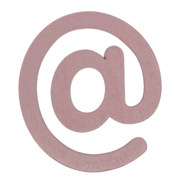 Houten Kattenletter "@" Roze